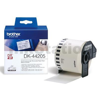 Brother DK-44205 Genuine Removable Black Text on White Continuous Paper Label Roll 62mm x 30.48m