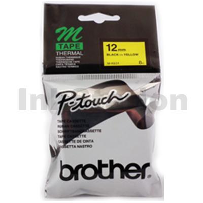 Brother M-K631 Genuine 12mm Black Text on Yellow Tape - 8 meters