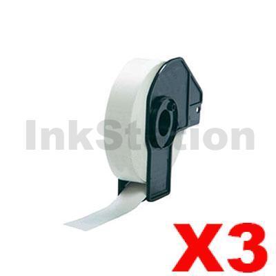 3 x Brother DK-11204 Compatible Black Text on White Die-Cut Paper Label Roll 17mm x 54mm - 400 labels per roll