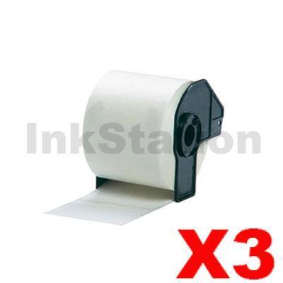 3 x Brother DK-11209 Compatible Black Text on White Die-Cut Paper Label Roll 29mm x 62mm - 800 labels per roll
