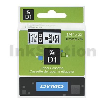 Dymo SD43613 / S0720780 Genuine 6mm Black Text on White Label Cassette - 7 meters