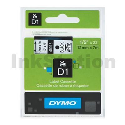 Dymo SD45013 / S0720530 Genuine 12mm Black Text on White Label Cassette - 7 meters