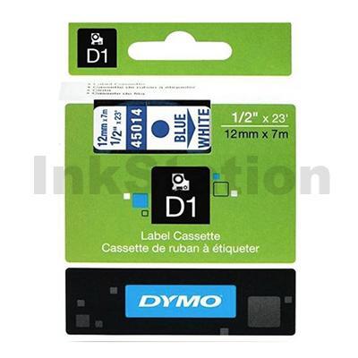Dymo SD45014 / S0720540 Genuine 12mm Blue Text on White Label Cassette - 7 meters