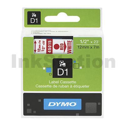 Dymo SD45015 / S0720550 Genuine 12mm Red Text on White Label Cassette - 7 meters