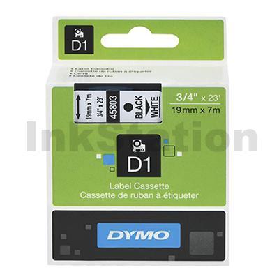 Dymo SD45803 / S0720830 Genuine 19mm Black Text on White Label Cassette - 7 meters