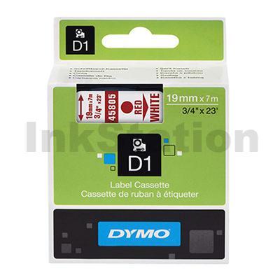 Dymo SD45805 / S0720850 Genuine 19mm Red Text on White Label Cassette - 7 meters