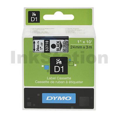 Dymo SD53710 / S0720920 Genuine 24mm Black Text on Clear Label Cassette - 7 meters