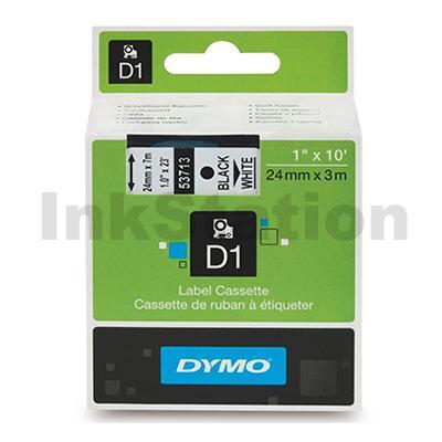 Dymo SD53713 / S0720930 Genuine 24mm Black Text on White Label Cassette - 7 meters