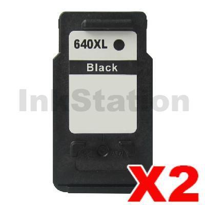 2 x Canon PG-640XL Compatible Black High Yield Ink Cartridge - 400 pages