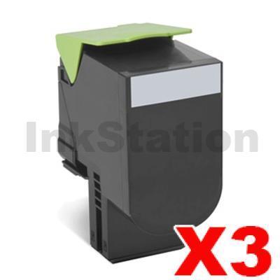 3 x Lexmark (80C8SK0) Compatible CX310 / CX410 / CX510 Black Standard Toner Cartridge - 2,500 pages