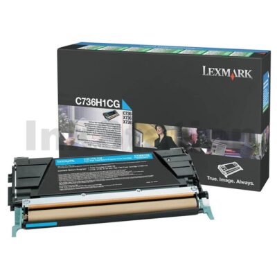 Lexmark (C736H1CG) Genuine C736 / X736 / X738 Cyan High Yield Toner Cartridge - 10,000 pages