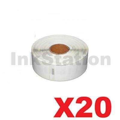 20 x Dymo SD99010 / S0722370 Compatible White Label Roll 28mm x 89mm - 130 labels per roll