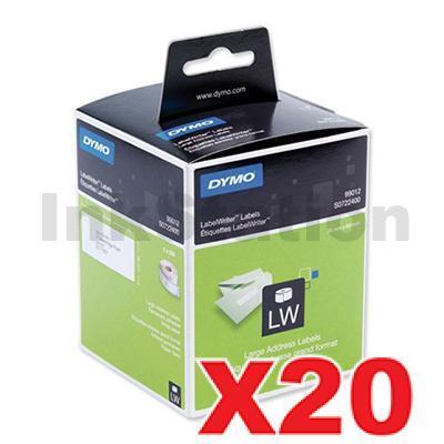 20 x Dymo SD99012 / S0722400 Genuine White Label 2 Roll 36mm x 89mm - 260 labels per roll