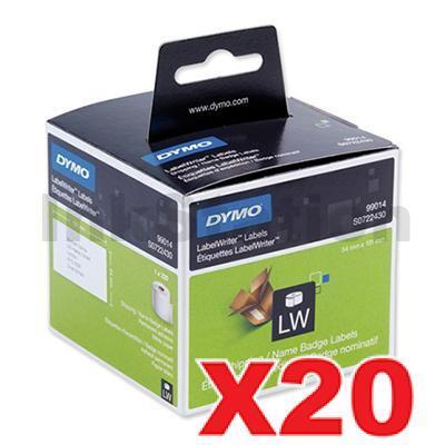 20 x Dymo SD99014 / S0722430 Genuine White Label Roll 54mm x 101mm -220 labels per roll