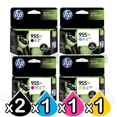5 Pack HP 955XL Genuine High Yield Inkjet Combo L0S63AA - L0S72AA [2BK,1C,1M,1Y]