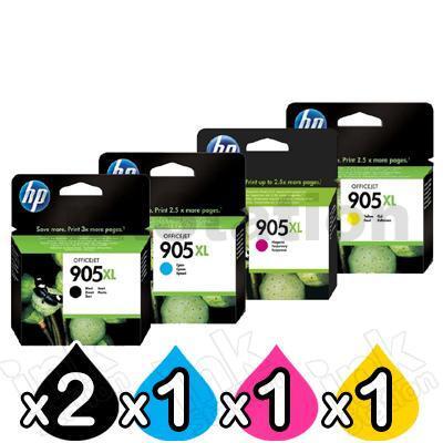 5 Pack HP 905XL Genuine High Yield Inkjet Combo T6M05AA - T6M17AA [2BK,1C,1M,1Y]