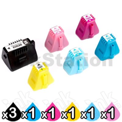 8 Pack HP 02 Compatible Inkjet Cartridges C8721WA-C8775WA [3BK,1C,1M,1Y,1LC,1LM]