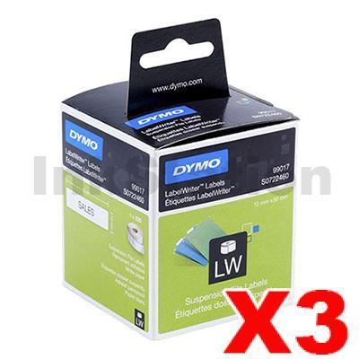 3 x Dymo SD99017 / S0722460 Genuine White Label Roll 12mm x 50mm - 220 labels per roll