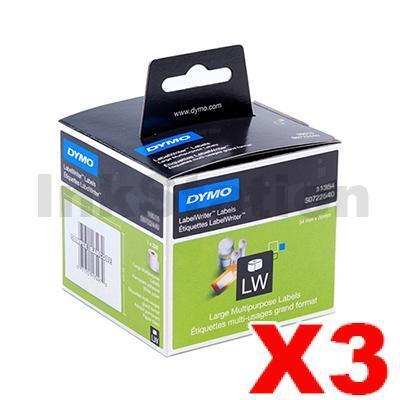 3 x Dymo SD11354 / S0722540 Genuine Multi Purpose Label Roll 57mm x 32mm - 1,000 labels per roll