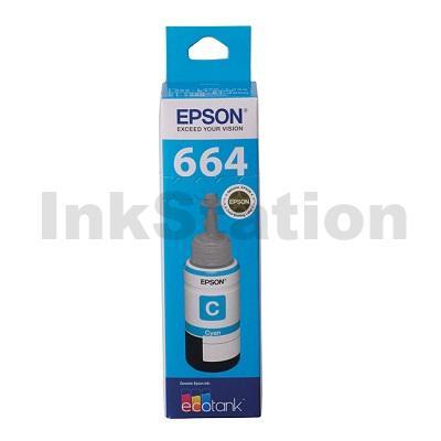 Genuine Epson T664 EcoTank Cyan Ink Bottle