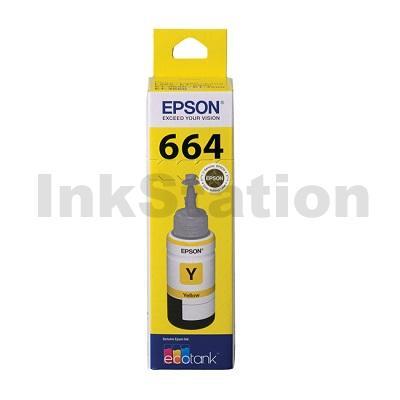 Genuine Epson T664 EcoTank Yellow Ink Bottle
