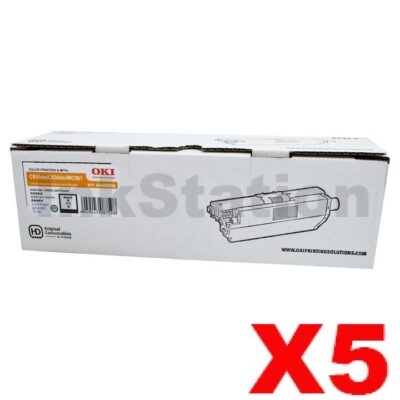 5 x OKI Genuine C510DN,C530DN,MC561 Black Toner Cartridge - 5,000 pages (44469806)