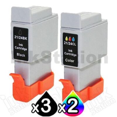 5 Pack Canon BCI-24BK BCI-24C Compatible Value Pack [3BK,2C]