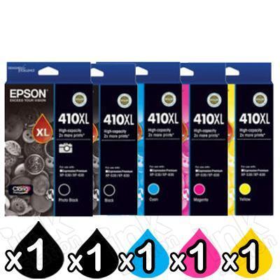 5 Pack Epson 410XL (C13T339192-C13T340492) Genuine High Yield Inkjet Cartridges [1BK,1PBK,1C,1M,1Y]