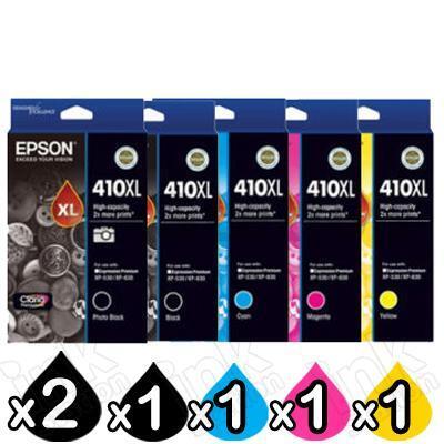 6 Pack Epson 410XL (C13T339192-C13T340492) Genuine High Yield Inkjet Cartridges [2BK,1PBK,1C,1M,1Y]