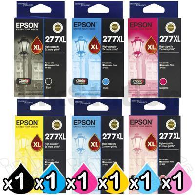 6 Pack Epson 277XL Genuine High Yield Inkjet Cartridges [1BK,1C,1M,1Y,1LC,1LM]