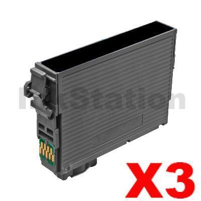 3 x Epson 252XL Compatible Black High Yield Ink Cartridge - 1,100 pages [C13T253192]