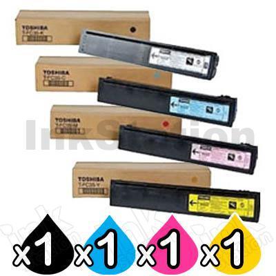 4-Pack Genuine Toshiba E2555C, E3055C, E3555C, E4555C, E5055C Toner Combo [BK+C+M+Y]