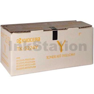 Genuine Kyocera TK-5224Y Yellow Toner Cartridge Ecosys M5521, P5021 - 1,200 pages
