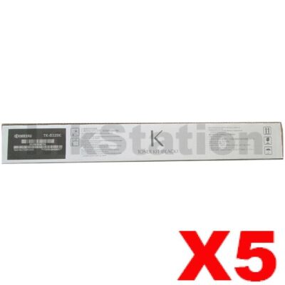 5 x Genuine Kyocera TK-8339K Black Toner Cartridge - 25,000 pages