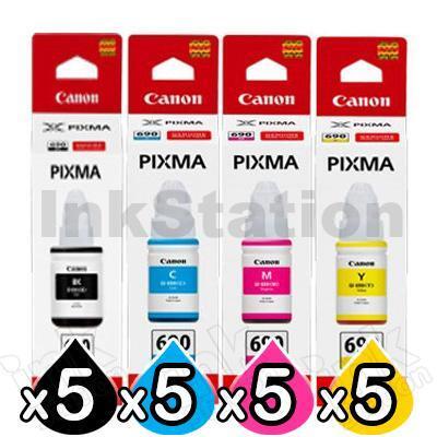 20-Pack Genuine Canon GI690 Ink Bottles [5BK+5C+5M+5Y]