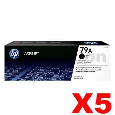 5 x HP CF279A (79A) Genuine Black Toner Cartridge - 1,000 Pages