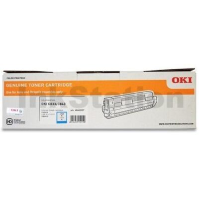 OKI C833N Genuine Cyan Toner Cartridge (46443107) - 10,000 pages