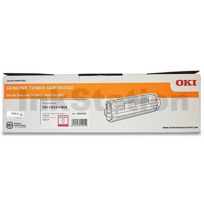 OKI C833N Genuine Magenta Toner Cartridge (46443106) - 10,000 pages