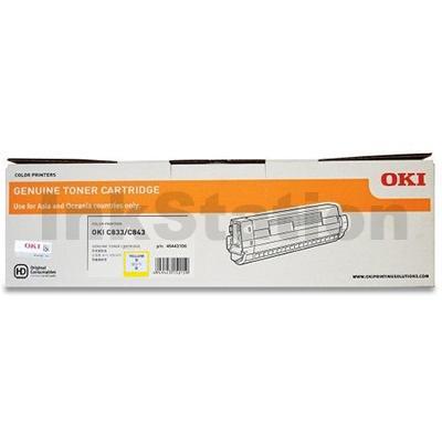 OKI C833N Genuine Yellow Toner Cartridge (46443105) - 10,000 pages