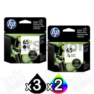 5 Pack HP 65XL Genuine High Yield Ink Combo N9K04AA + N9K03AA [3BK,2CL]