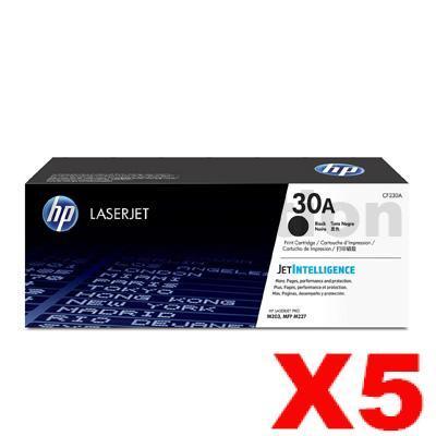 5 x HP CF230A (30A) Genuine Black Toner Cartridge - 1,600 Pages