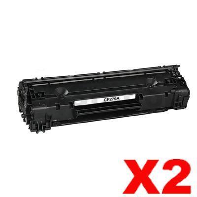 2 x HP CF279A (79A) Compatible Black Toner Cartridge - 1,000 Pages