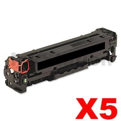 5 x HP 410X (CF410X) Compatible Black Toner Cartridge - 6,500 pages