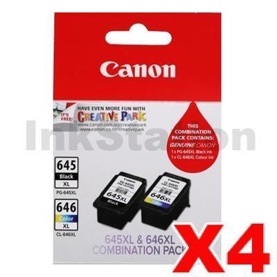 4 x Canon PG-645XL + CL-646XL Genuine High Yield Ink Twin Pack [PG645XLCL646XLCP] [4BK, 4CL]