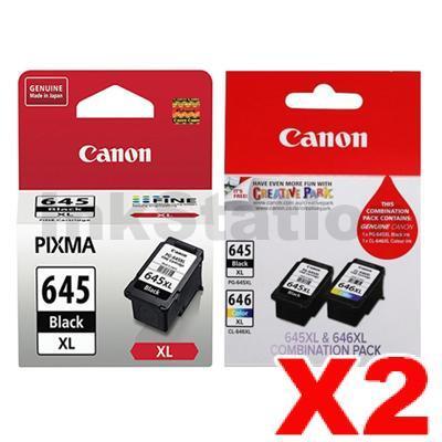 6-Pack Canon PG-645XL + (PG-645XL, CL-646XL - Twin Pack) Genuine High Yield Ink Cartridges [4BK, 2CL]