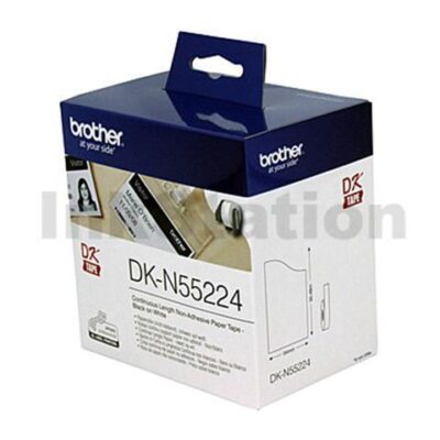 Brother DK-N55224 Genuine Black Text on White Continuous Paper Label Roll Non-Adhesive 54mm x 30.48m