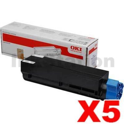 5 x Genuine OKI MB451/ B401 Black Toner Cartridge (44992406) - 1,500 pages