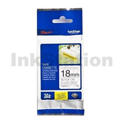 Brother TZe-S141 Genuine 18mm Black Text on Clear Strong Adhesive Laminated Tape - 8 metres