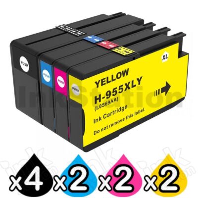 10 Pack HP 955XL Compatible High Yield Inkjet Combo L0S63AA - L0S72AA [4BK,2C,2M,2Y]