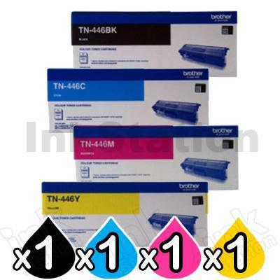 4-Pack Brother TN-446 Genuine Toner Combo [1BK,1C,1M,1Y]